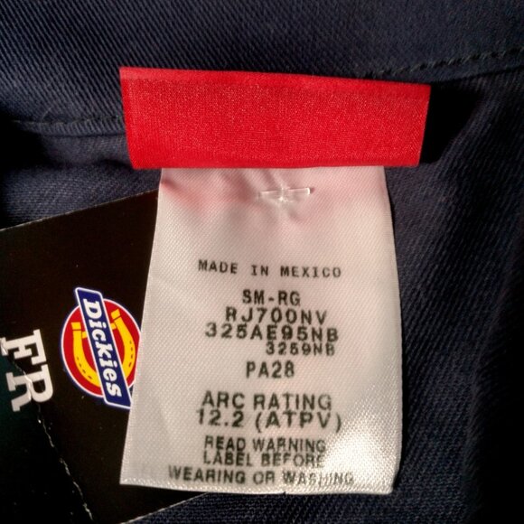 Dickies FR Workwear Jacket Men Small Blue Flame Resistant Twill Work 3259NB New - Picture 10 of 16